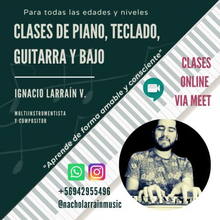 CLASES DE PIANO, GUITARRA Y BAJO