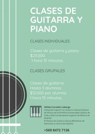 CLASES PARTICULARES DE GUITARRA Y PIANO