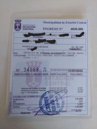 SE VENDE PATENTE BOTILLERÍA 