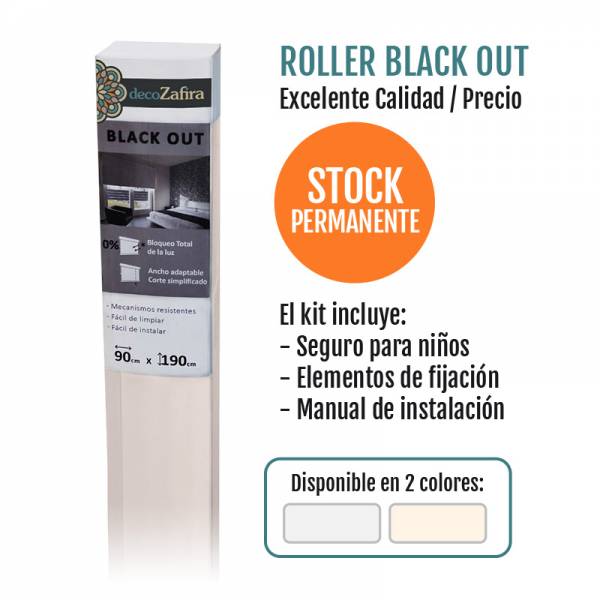 ROLLER BLACK OUT COLOR MARFIL. BBB