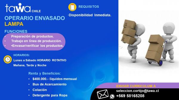 OPERARIOS/AS DE ENVASADO - LAMPA