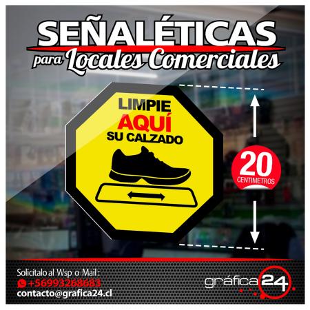 SEÑALÉTICA LIMPIE AQUÍ SU CALZADO