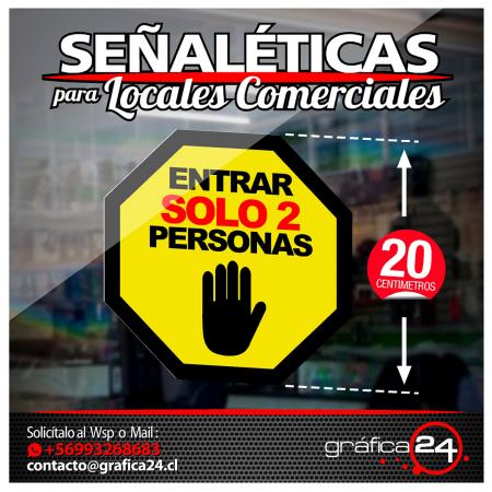 SEÑALÉTICA AFORO SÓLO 2 PERSONAS