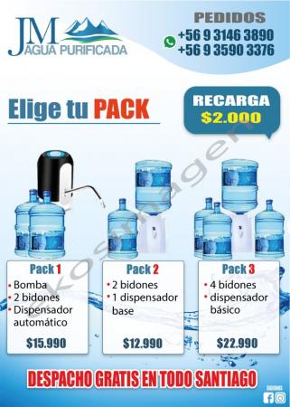 Recarga de agua bidón 12 y 20 litros - Con despacho a domicilio. - Aguas  Altas