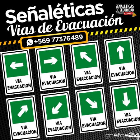 SEÑALETICAS ADHESIVAS VIAS DE EVACUACIÓN