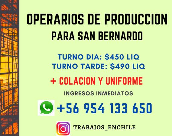 OPERARIOS DE PRODUCCION- SAN BDO