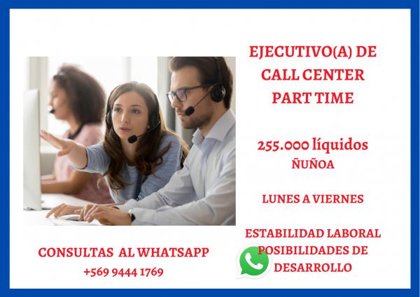 EJECUTIVOS(AS) DE CALL CENTER PART TIME