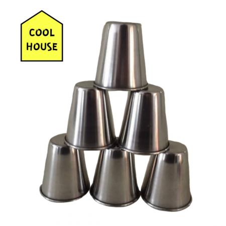 VASOS  10 CM DE ACERO INOXIDABLE PARA MEDIDAS 
