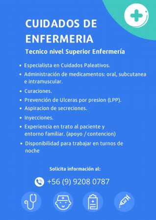 TENS OFRECE CUIDADOS DE ENFERMERIA