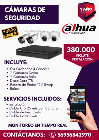 KIT 4 CAMARAS + INSTALACION