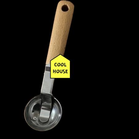 CUCHARA PARA HELADOS DE MANGO DE MADERA