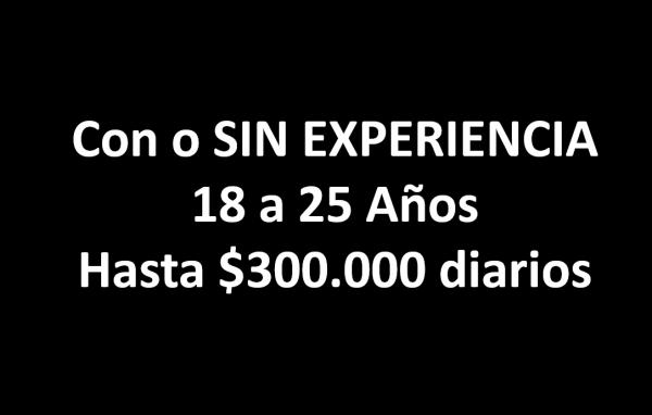 ACOMPAÑANTES HASTA 25 AÑOS. $300.000 DIA