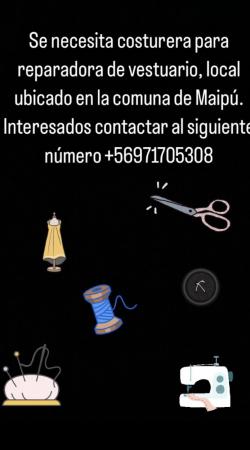 SE REQUIERE COSTURERA RESPONSABLE