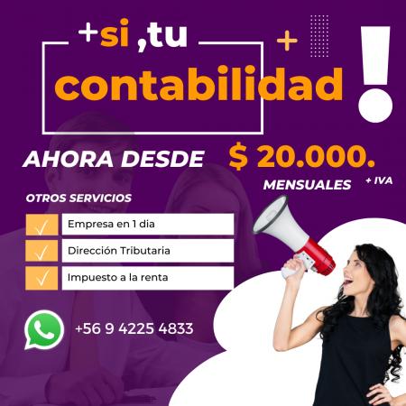 CONTABILIDADES DESDE $ 20.000. MENSUALES