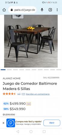 COMEDOR BALTIMORE 6 SILLAS 