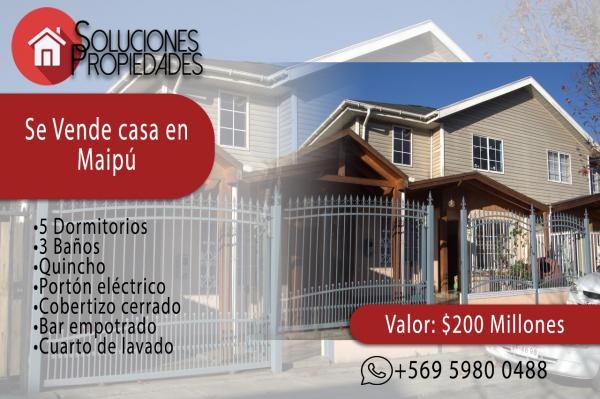 SE VENDE CASA EN MAIPÚ