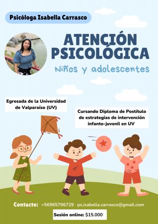ATENCIÓN PSICOLÓGICA ONLINE A NIÑOS Y ADOLESCENTES