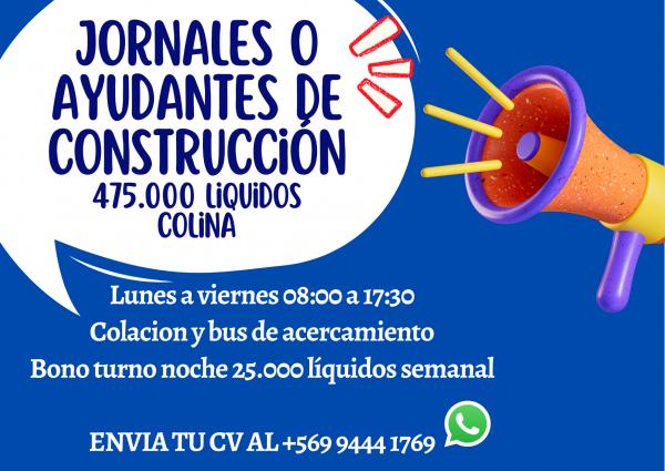 AYUDANTES DE CONSTRUCCIÓN / JORNALES