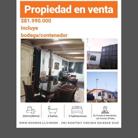 CASA EN VENTA INCLUYE CONTENEDOR