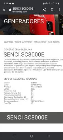 VENDO GENERADOR SENCI SC8000E III 
