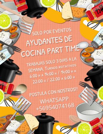 AYUDANTE COCINA PT POR EVENTOS EL QUISCO