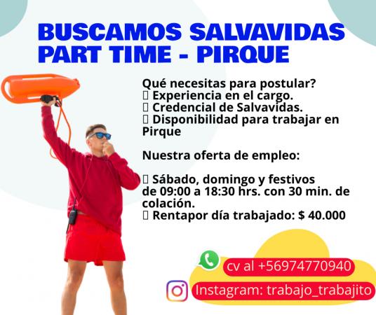 SALVAVIDAS PART TIME PIRQUE