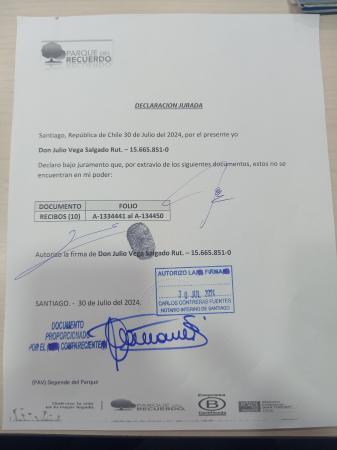 PERDIDA DE DOCUMENTOS