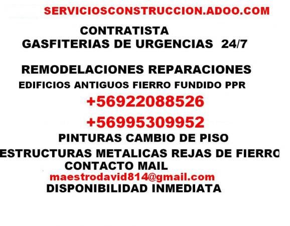 GASFITERIAS DE URGENCIA ASISTENCIA GENERAL STGO.