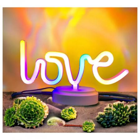 LAMPARA LOVE LED 5 COLORES USB LUZ NEON NC05