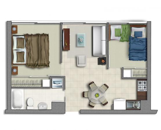 ARRIENDO DEPARTAMENTO 2 HABITACIONES, STGO SUR