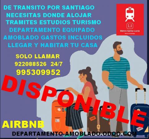 DISPONIBLE DEPARTAMENTO AMOBLADO  METRO STA. LUCIA