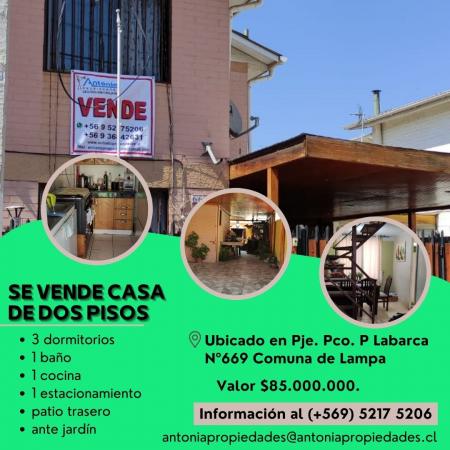 CASA DE DOS PISOS EN PLENO CENTRO DE LAMPA