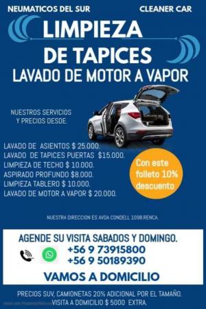 LAVADO DE TAPICES Y LAVADO DE MOTOR A VAPOR