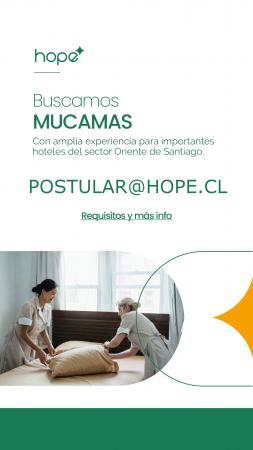 MUCAMAS/OS CON EXPERIENCIA EN HOTELES 