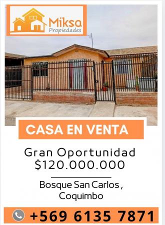 SE VENDE CASA BOSQUE SAN CARLOS 