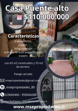 CASA PUENTE ALTO PASAJE ARGELIA