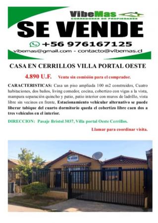 SE VENDE CASA  EN MICRO BARRIO 4890 U.F.
