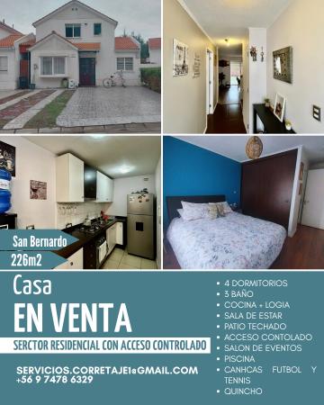 LINDA CASA FAMILIAR EN VENTA, SAN BERNARDO