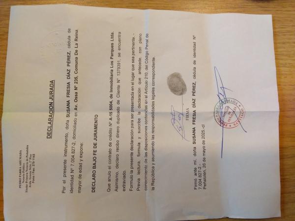 DOCUMENTO EXTRAVIADO