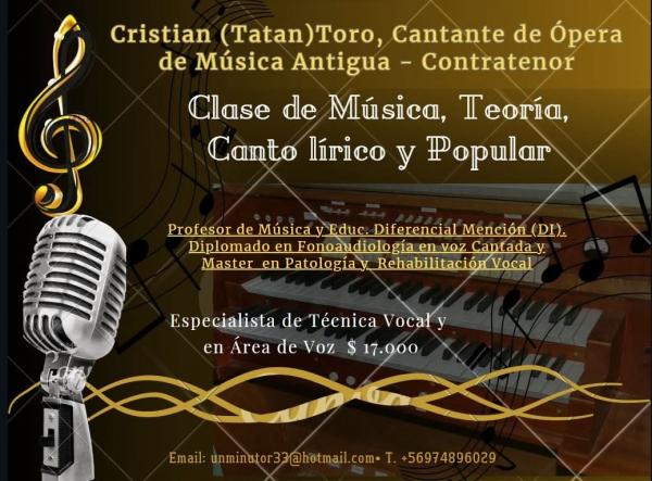 CLASES DE MÚSICA, INSTRUMENTO, TEORÍA Y CANTO